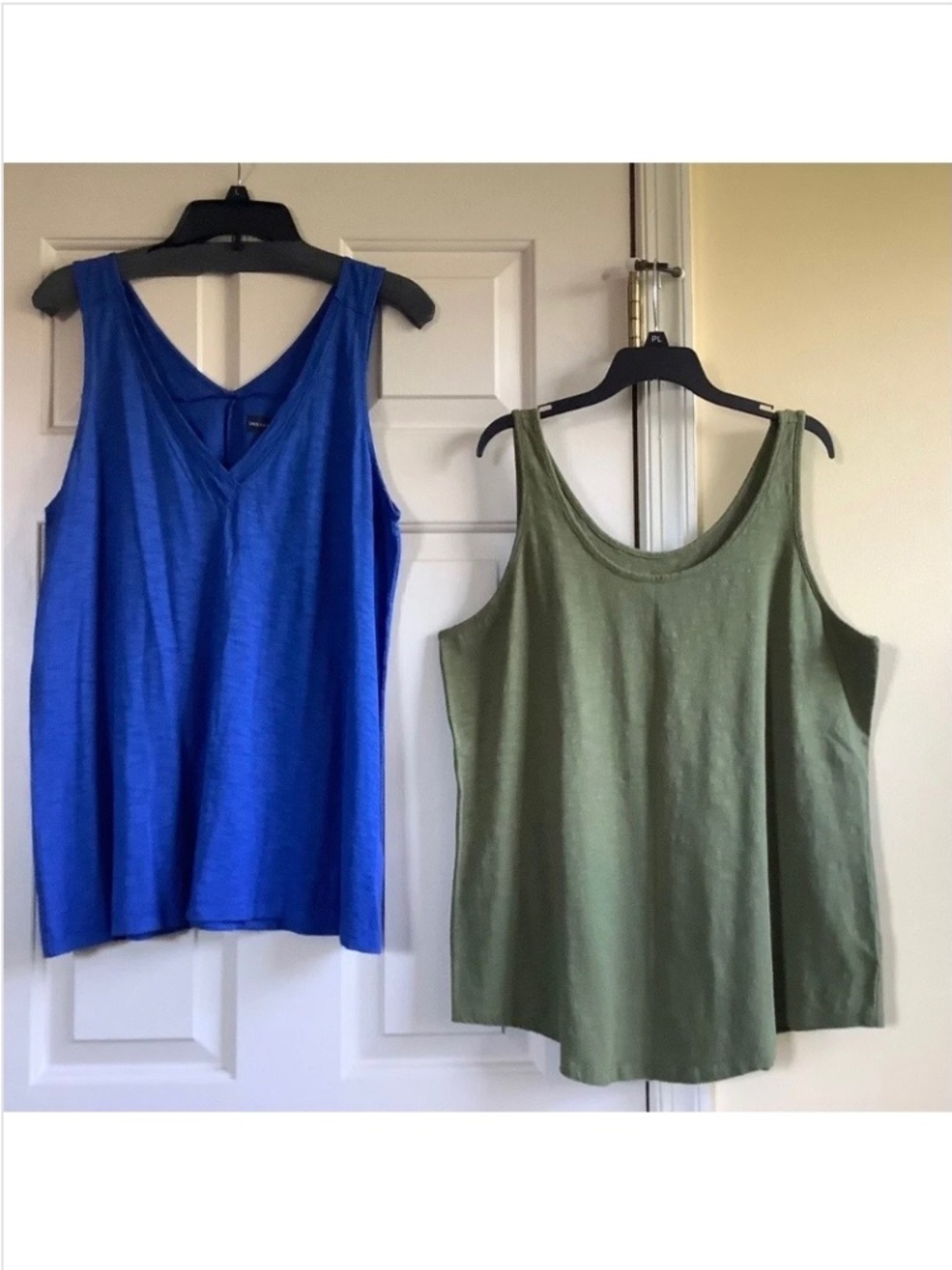 Bundle Cotton Slub Knit Tank Tops Saks Fifth & C. Wonder Cobalt Blue Olive SZ L